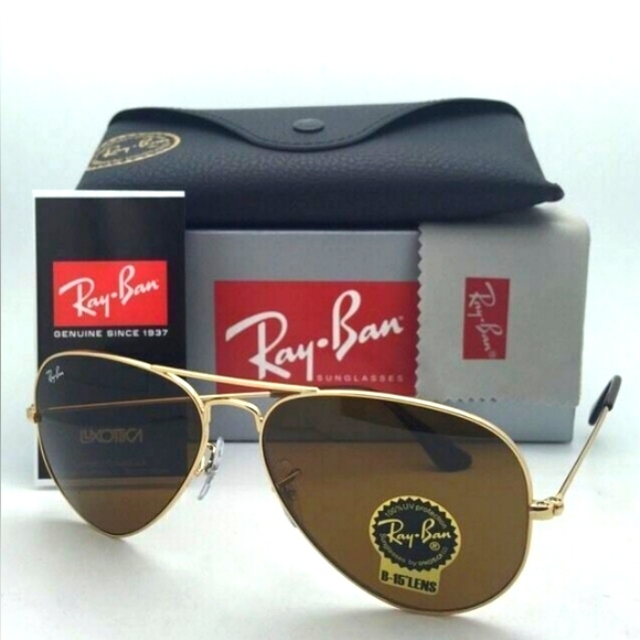 LIKE NEW RayBan Aviator RB3025 Brown Lens Ray ban Sunglasses - Picture 2 of 15